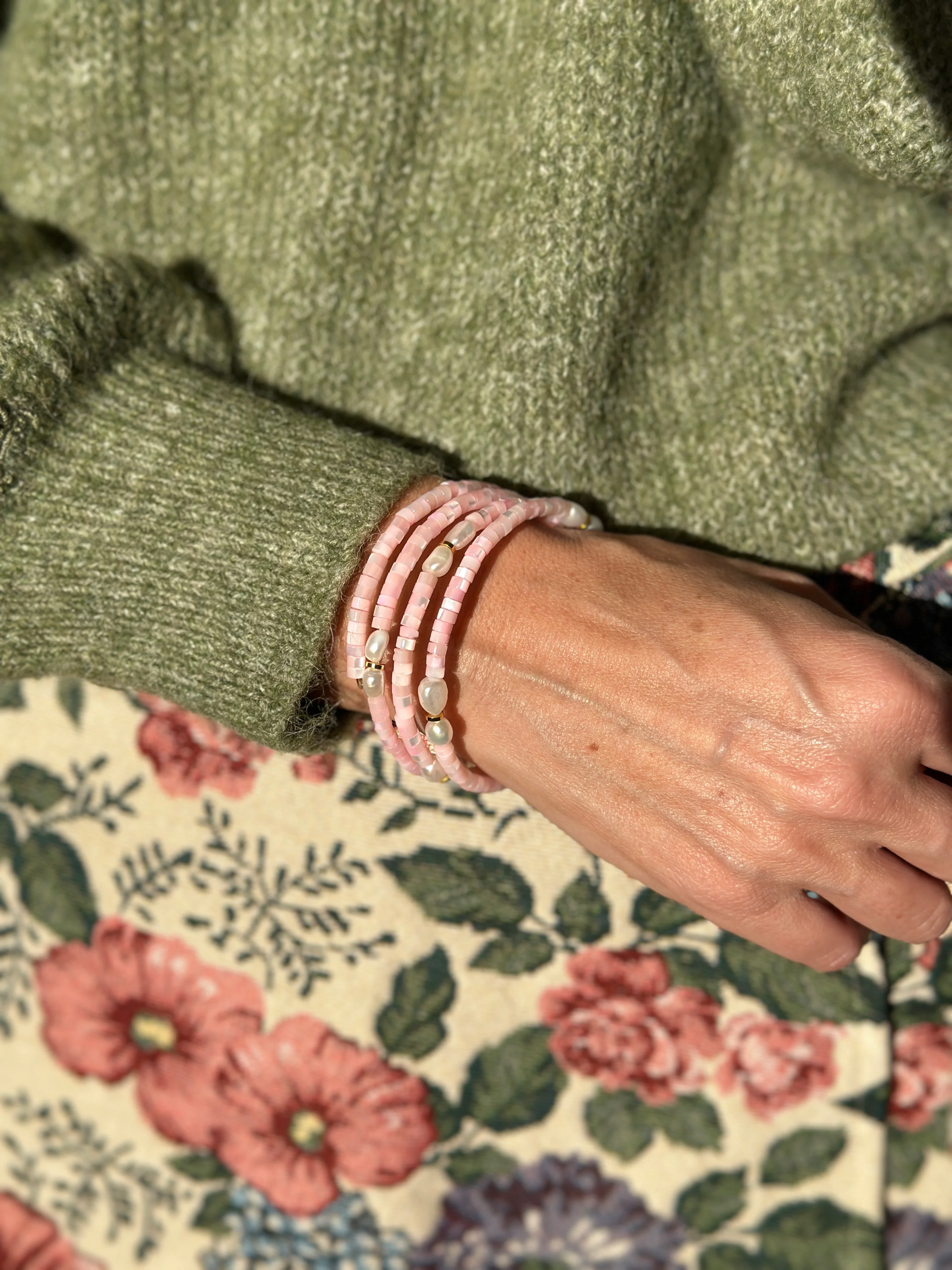 Bracelet Multirangs Rosa - Image 3