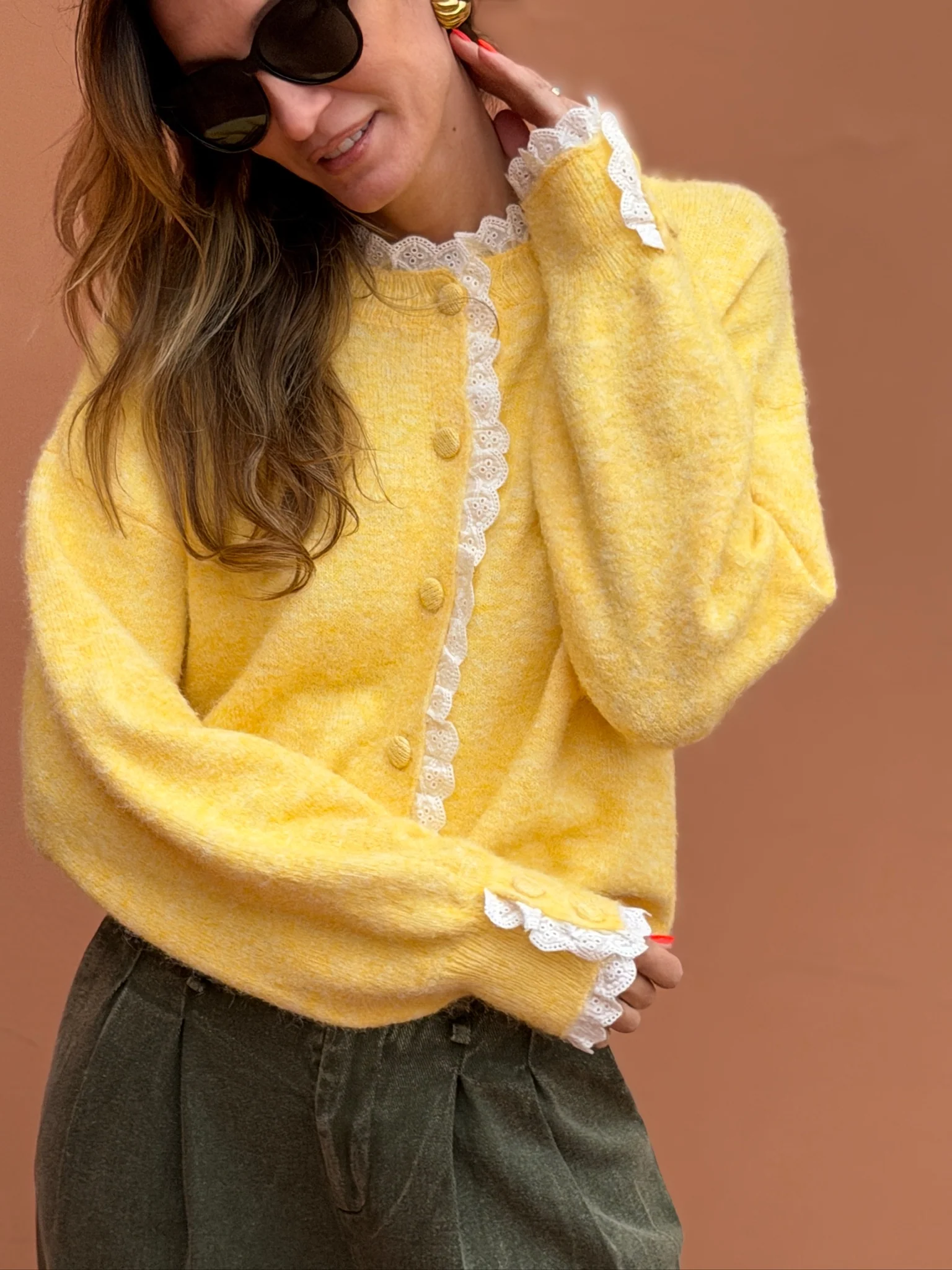 Cardigan Marguerite - Jaune - Image 3