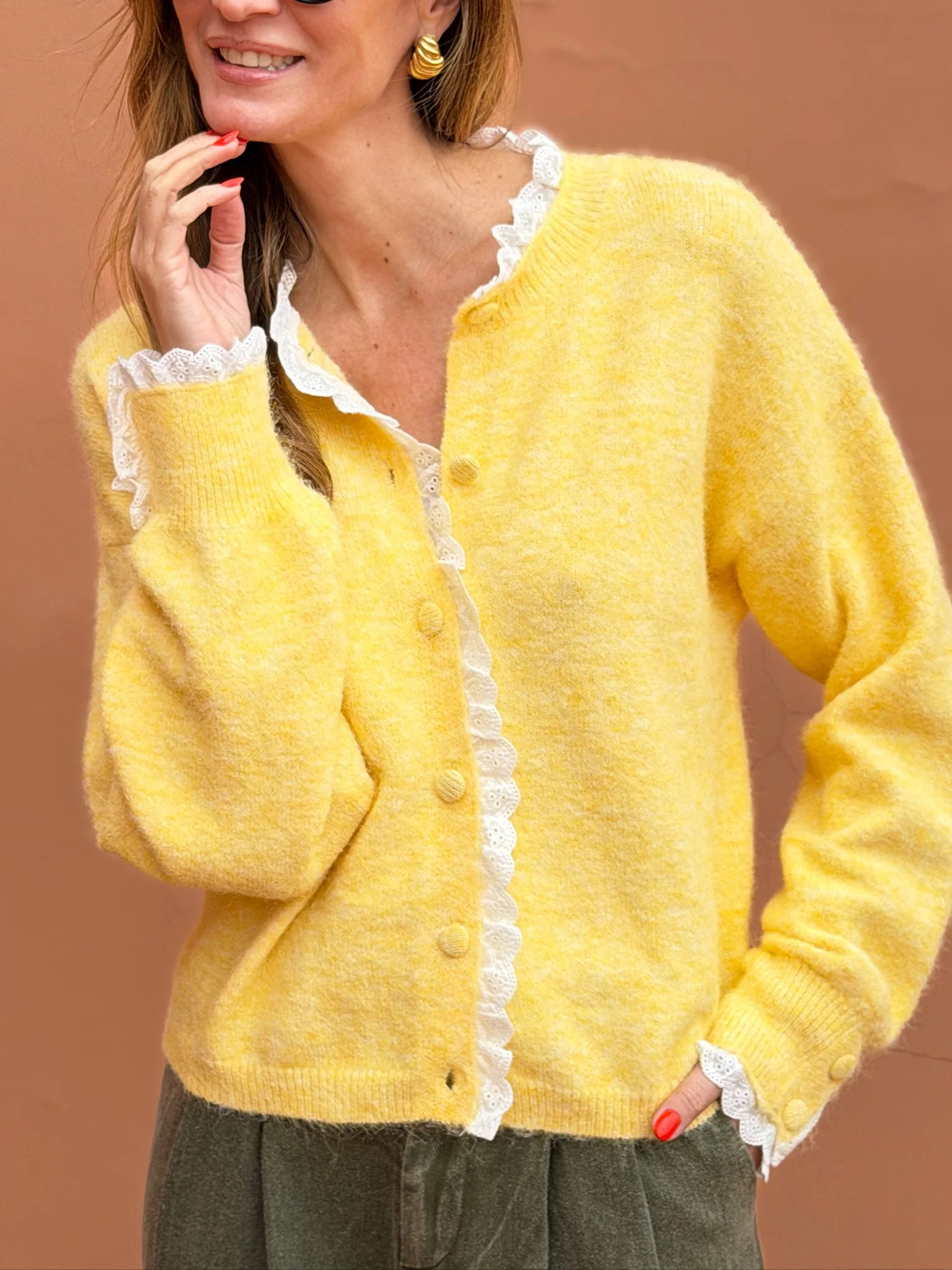 Cardigan Marguerite - Jaune - Image 5