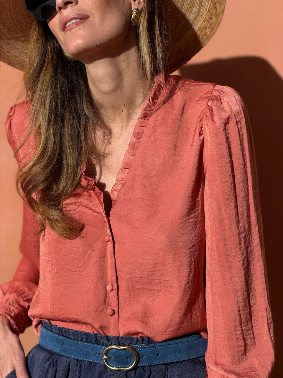 Chemisier Opaline - Terracotta - Image 3