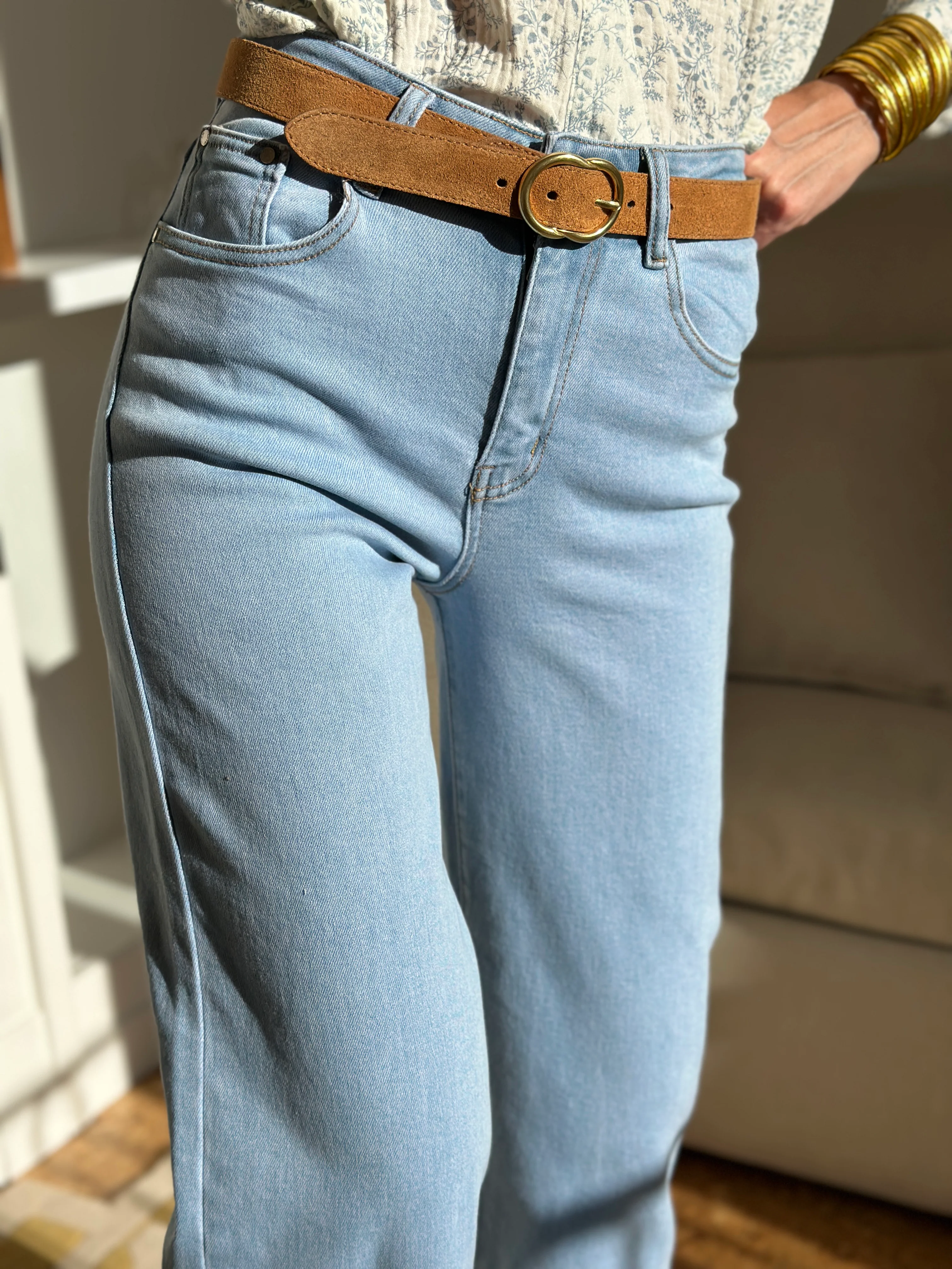 Jeans Scarlett - Bleu Délavé & Cœur Rouge - Image 4