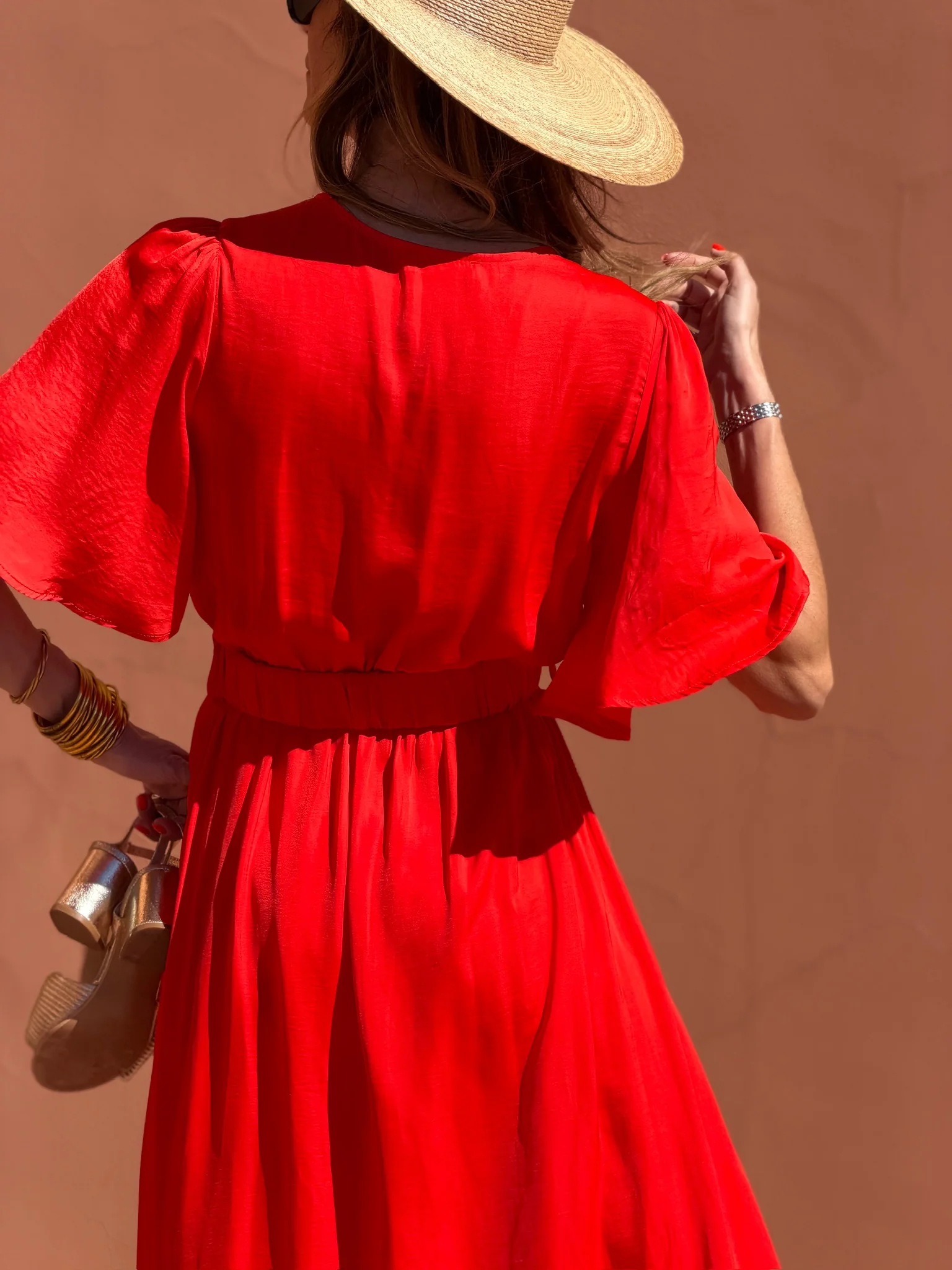 Robe Benedictine - Manches Courtes - Corail - Image 4