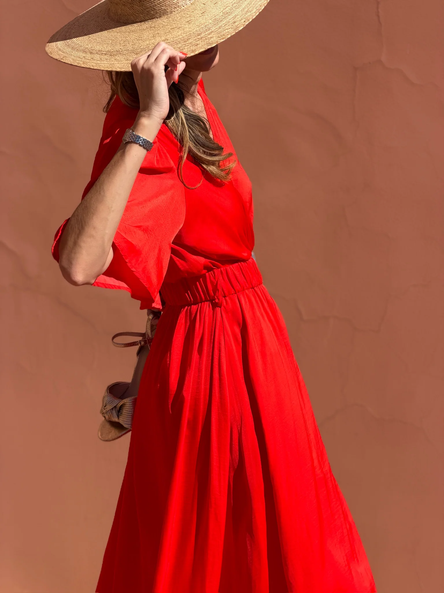 Robe Benedictine - Manches Courtes - Corail - Image 5