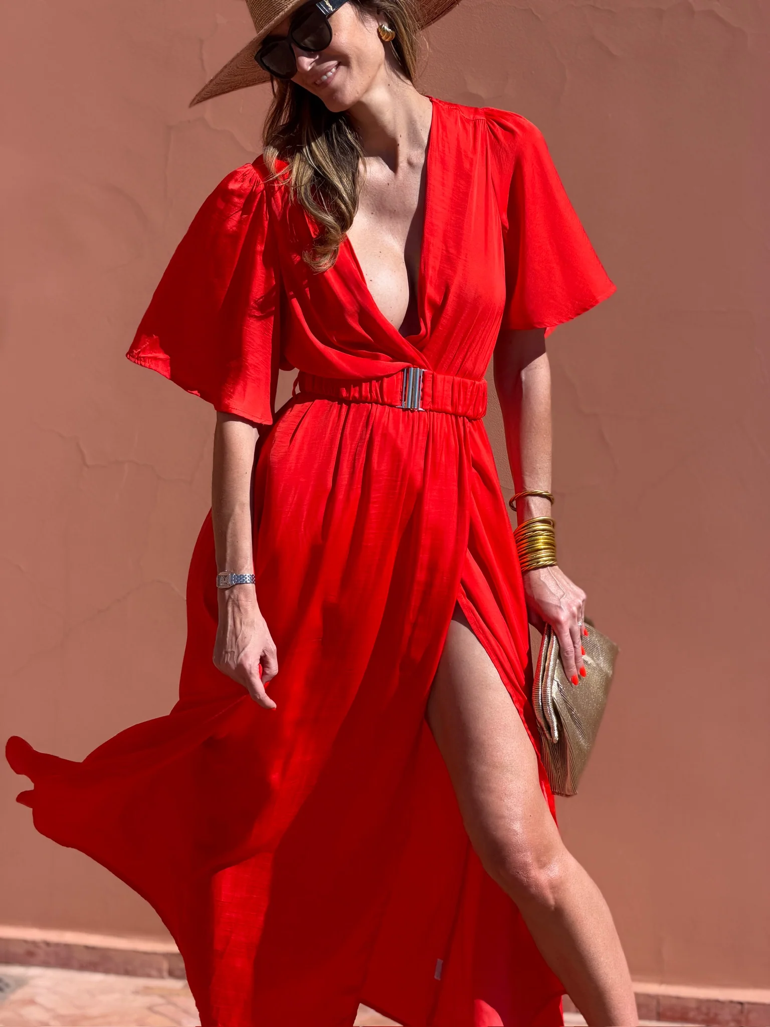 Robe Benedictine - Manches Courtes - Corail - Image 6