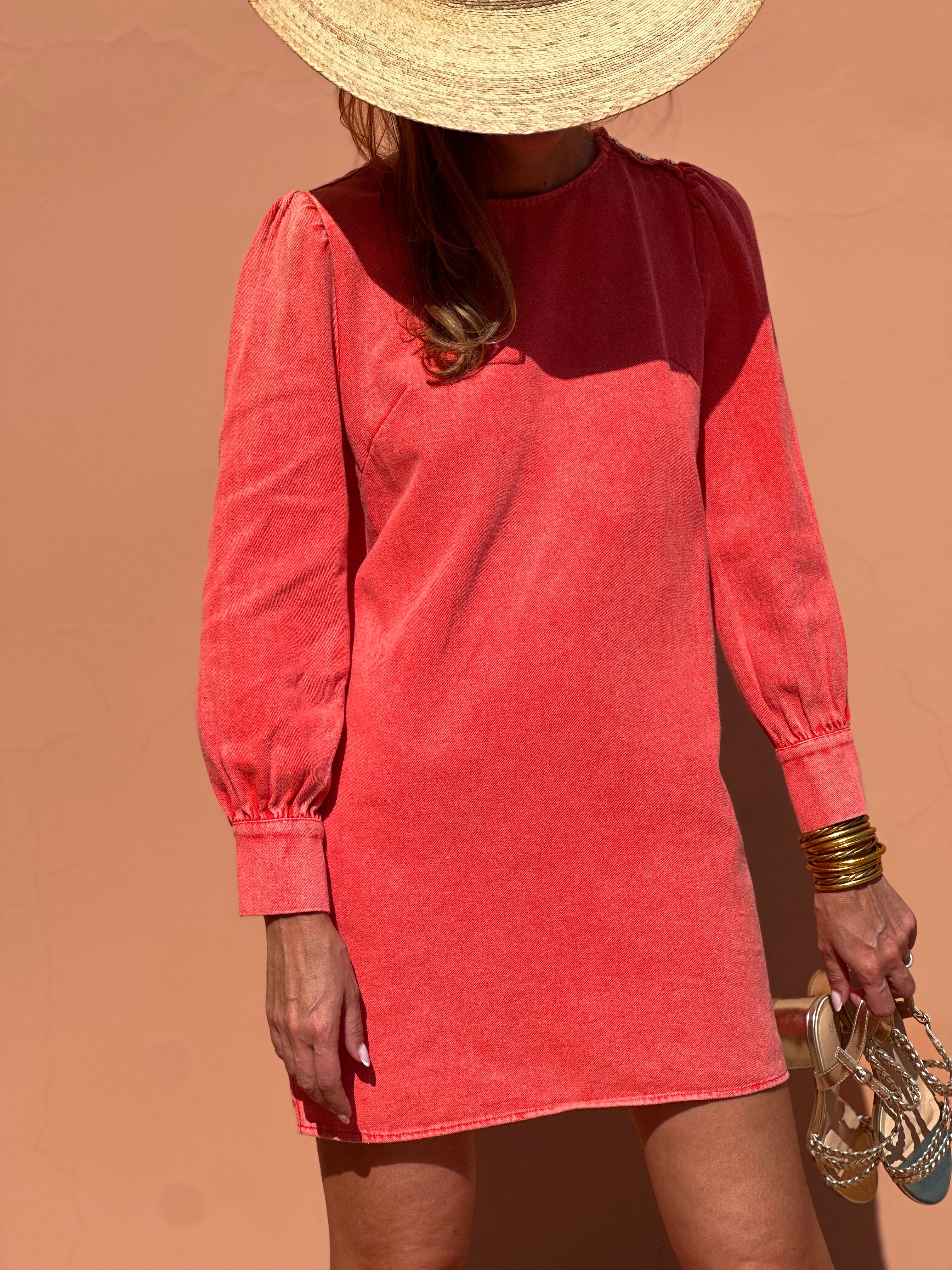 Robe Henriette - Corail - Image 3