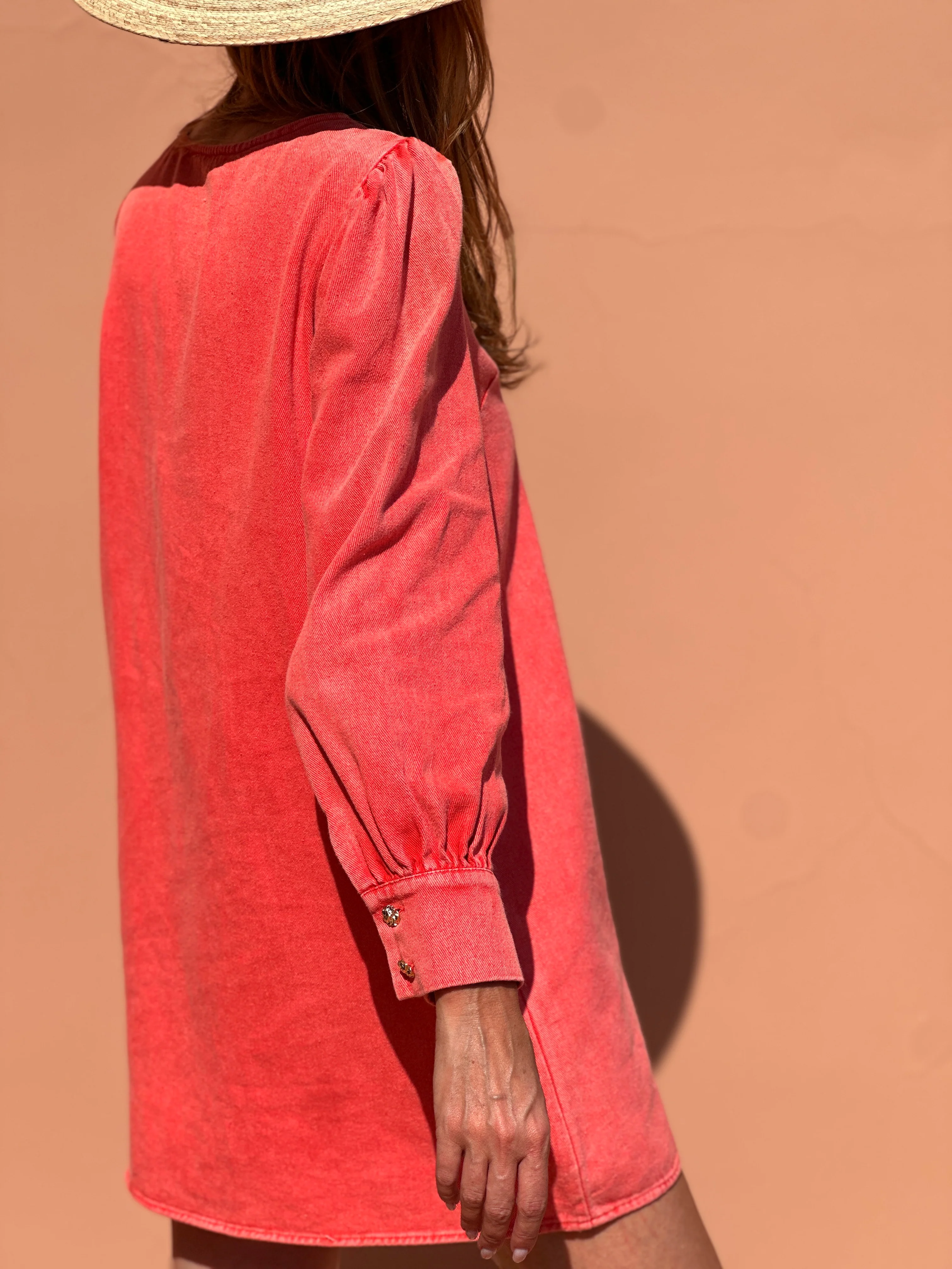 Robe Henriette - Corail - Image 4