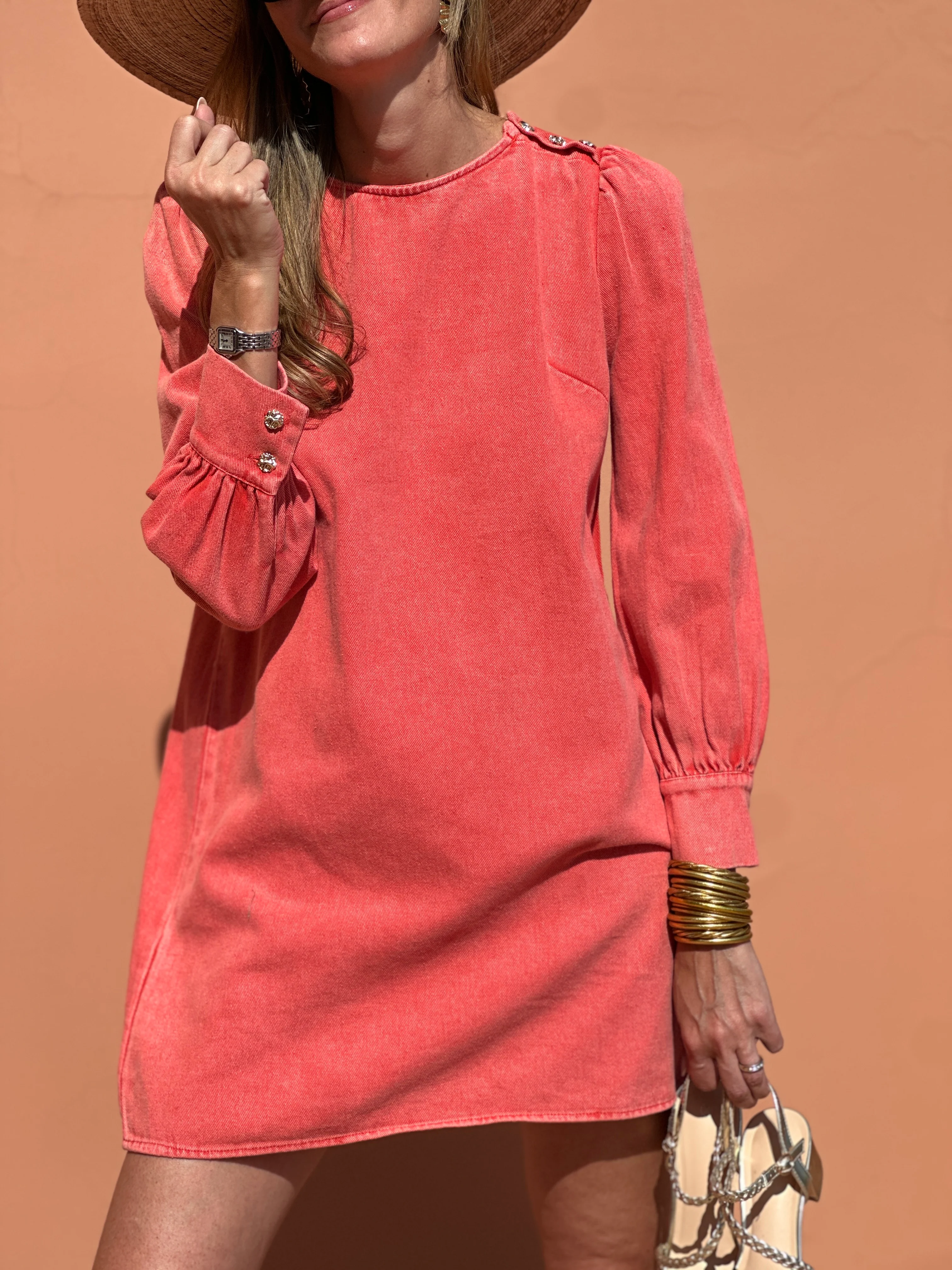 Robe Henriette - Corail - Image 5