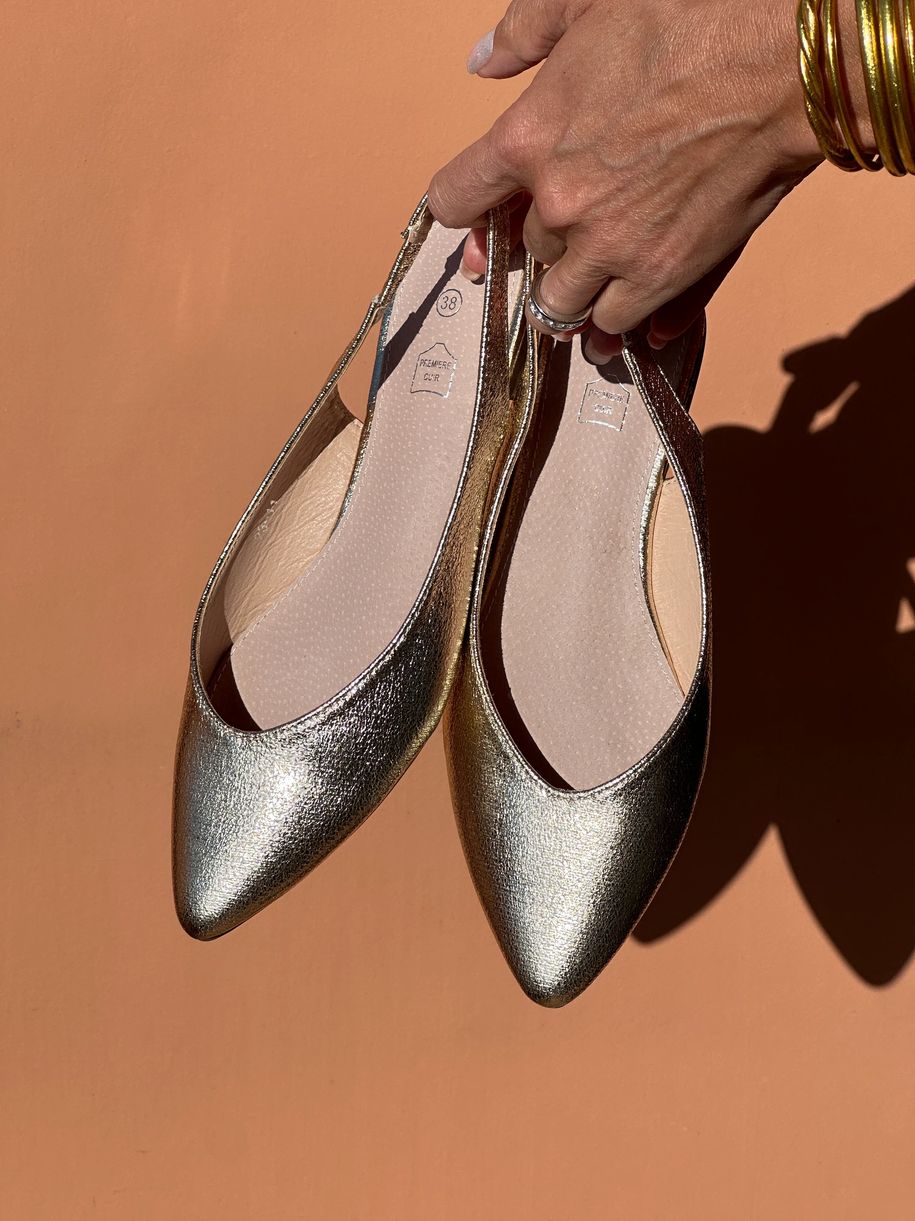 SlingBack Charline - Doré - Image 3